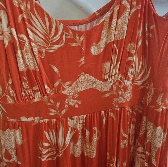 Vibrant Orange Floral Sundress - Picture 6 of 6